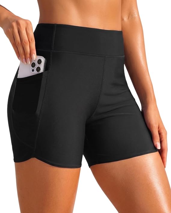 Daci Women High Waisted Swim Shorts - 3"/5"/7" Tummy Control Boyshort