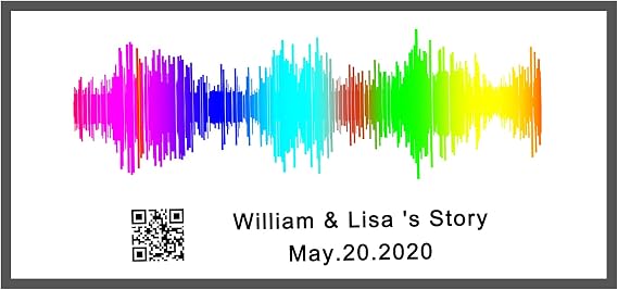 Soundwave Art Personalized,Sound Wave Artwork Frame Custom Music Wedding Gifts Scannable Audio Plaque with QR Code - Aluminum Alloy