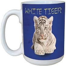 Tree-Free Greetings 45792 15 oz Eric Isselee White Tiger Ceramic Mug with Full-Sized Handle