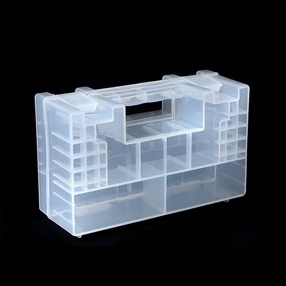 AA AAA Battery Storage Box Organizer Holder Portable Clear Plastic Case Container - Holds 20xAA+14xAAA Batteries