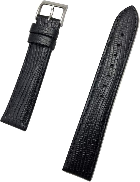 18mm Black Leather Watchband Light Padding Replacement Watchstrap
