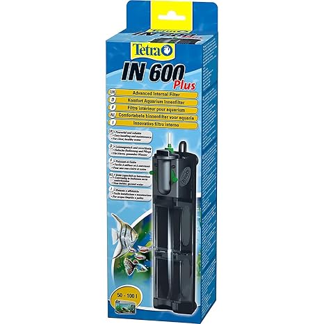 Tetra IN 600 plus aquarium internal filter - filter for clean and healthy water, mechanical, biological and chemical filtering, suitable for aquariums from 50 to 100 liters