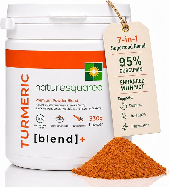 Turmeric Super [Blend] - Premium & Organic Turmeric (3933mg) Powder with 7 Active Ingredients - 330g(3 Month Supply) - Vegan - Non GMO - Gluten Free - GMP - Potent Antioxidant- UK Made