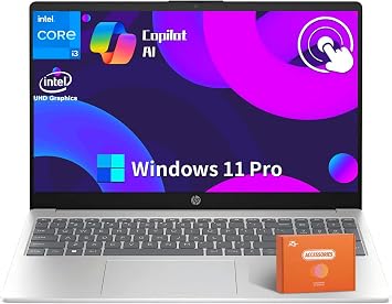HP 15.6 Touchscreen Business Laptop Computer, Intel 6-Core i3-1215U(Up to 4.4GHz), HD Touchscreen Display, Intel UHD Graphics, AI Copilot, 16 GB RAM, 1 TB SSD, Fast Charge, Win 11 Pro, w/Accessories