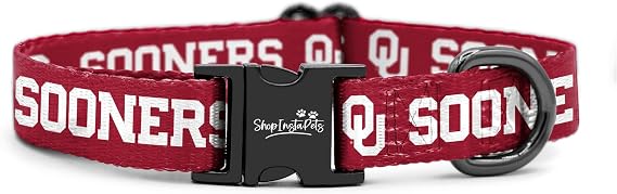 Oklahoma Sooners Collars and Leashes | Officially Licensed | Adjustable-Fits All Pets! (Small Collar)