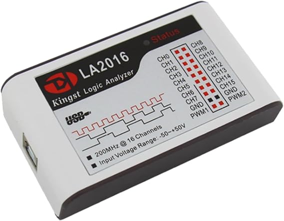 LA2016 USB Logic Analyzer 200M Max Sample Rate,16 Channels,10B Samples, MCU,ARM,FPGA Debug Tool, English Software