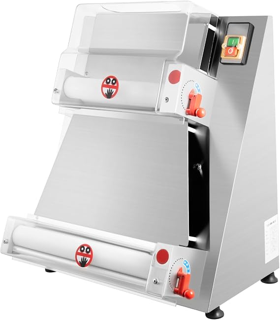 Pizza Dough Roller Sheeter Machine,Pizza Dough Roller Sheeter,Automatic Commercial Pizza Press with Adjustable Thickness,0.7-5.4mm,Pizza Making Machine