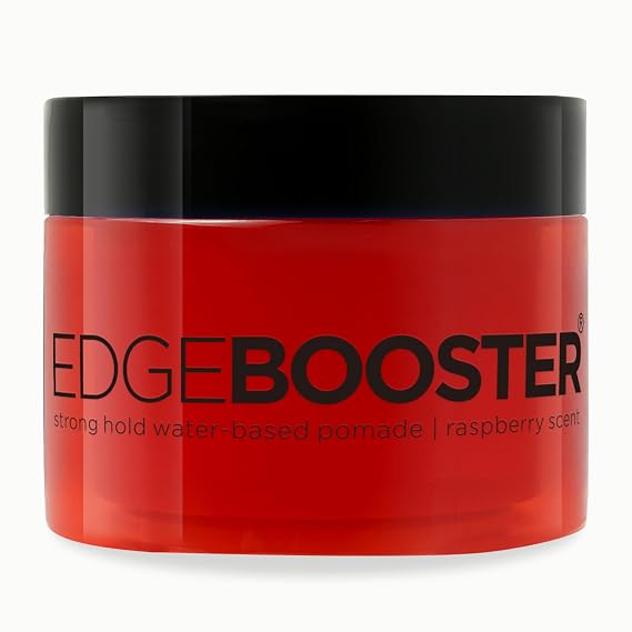 Style Factor Edge Booster Strong Hold Water-Based Pomade | Formulated with Argan Oil for Moisture & High Shine | Long Lasting Edge Control Gel | Raspberry, 3.38 oz