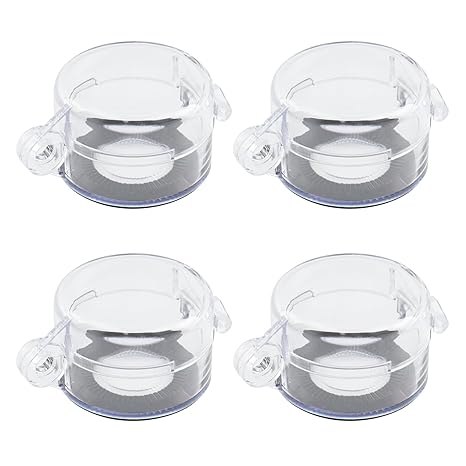 Antrader 4-Pack Button Lockout Cover for 22mm Diameter Push Button Switch | Round Emergency Stop Button Switch Protector with Keyhole,0.86in Round Hole,with Double-Sided Tape