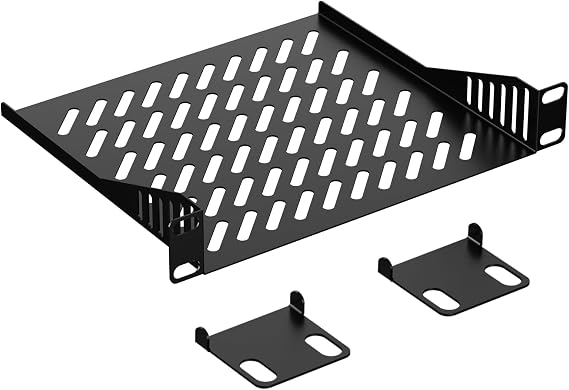 10 inch 1U Server Rack Shelf, Ventilated Rack-Mounted Cantilever Tray for 10" Network Equipment Cabinet or Rack, Solid Build Quality and Excellent Ventilation
