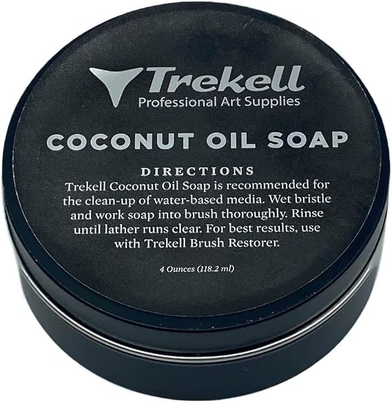 Trekell Coconut Oil Paint Brush Cleaner - Watercolor & Acrylic Brush Cleaner - Watercolor & Acrylic Paint Brush Cleaner, Paintbrush Cleaner - Watercolor & Acrylic Cleaner, Artist Brush Soap [3 oz]