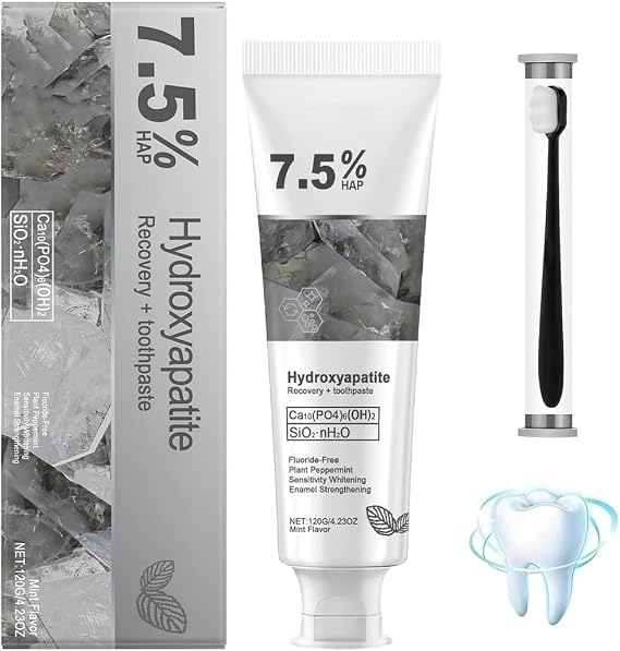 Hydroxyapatite Toothpaste,7.5% Hydroxyapatite Toothpaste,Nano Hydroxyapatite Toothpaste,Fluoride-Free Toothpaste for Sensitive Teeth 1