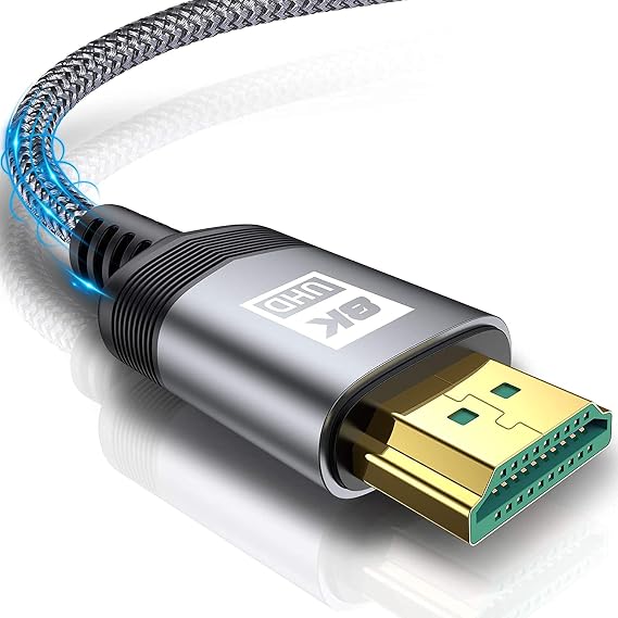 8K HDMI Cable, 120Hz/144Hz, 7680x4320p, UHD, Dynamic HDR, eARC, 3D, Ethernet, Certified, High Speed, 48Gbps, Ultra High-speed, HDMI Cable, 2.1 standard, 8K@60Hz, 4K@120Hz/144Hz, 7680x4320p, UHD, UHDR, ETHERNET Compatible, Compatible with Apple TV, PS4,PC Monitors Gray