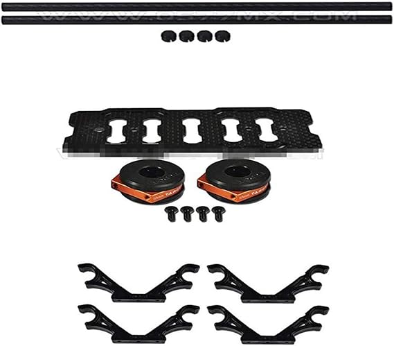 DIY Multi Rotor Drone Helicopter Assembly Kit: Fy680 650 Inverted Battery Rack Mount Tl68b14 + 4Pcs 2-Axis FPV Gimbal Camera Mount Suspension Hook + 10MM 3K Carbon Fiber Tube Boom 280MM TL68B22