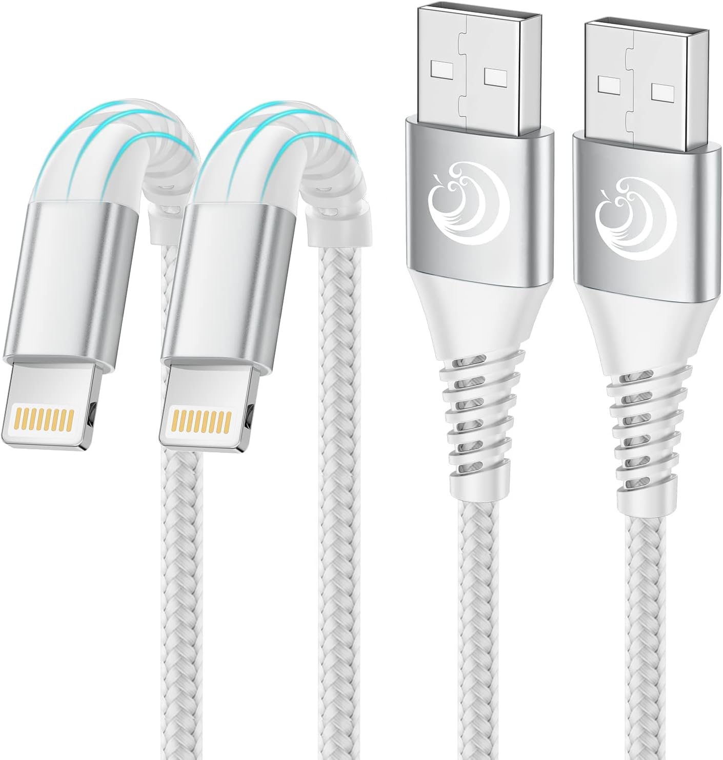 Aioneus 3ft 2Pack iPhone Charger Cords MFi Certified USB A to Lightning Cable 3A Fast Charging Nylon Braided iPhone Cable for iPhone 14 13 12 11 XR XS X 8 7Plus 6