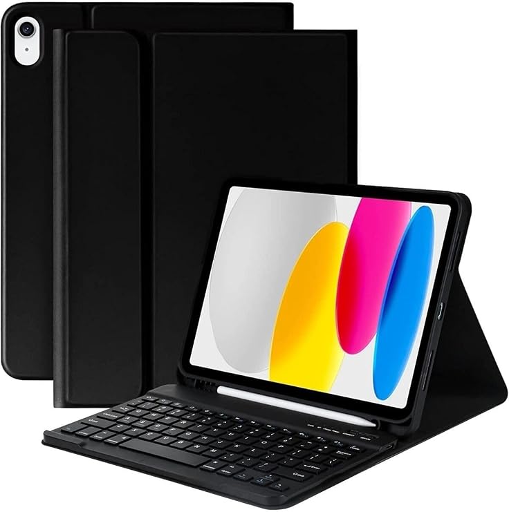 Bluetooth Turkish Q Keyboard Case Compatible with Fogy Ipad (A16) 10th Generation 2022/2025 (Note Tablet)