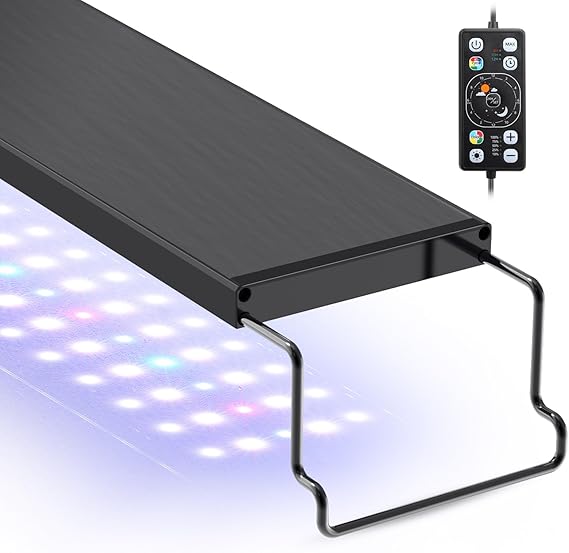 hygger 14W Aquarium LED Light, Fish Tank Full Spectrum Lighting with 24/7 Day-Night Cycle Mode & Auto On/Off Timer, 7 Colors Options, Extendable Bracket for 30~45cm Freshwater Tank Plant Lights [Energy Class A]