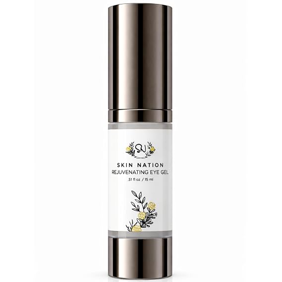 Skin Nation Rejuvenating Eye Gel | Anti Aging Eye Cream - Anti Wrinkle and Antioxidants | with Organic Natural Ingredients, Vitamin C, B5, MSM, Aloe Vera, Coconut Oil, Jojoba by Michelle Stafford