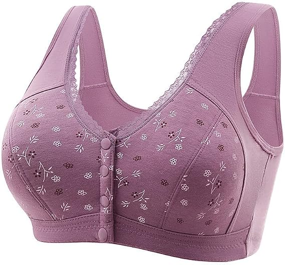 Yinguo Comfortable Bra for Seniors 2023 New Comfortable Front Closure Button Bra Cotton Bras for Older Women Women S Sports Bras