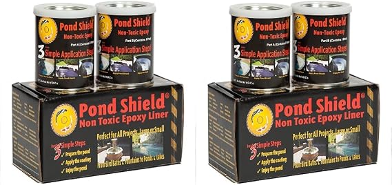 Pond Armor SKU-BLACK-QT-R Non Toxic Pond Shield Epoxy Paint, 1.5-Quart, Black & SKU-SKYBLUE-QT-R Non-Toxic Pond Shield Epoxy Paint, 1.5-Quart, Sky Blue