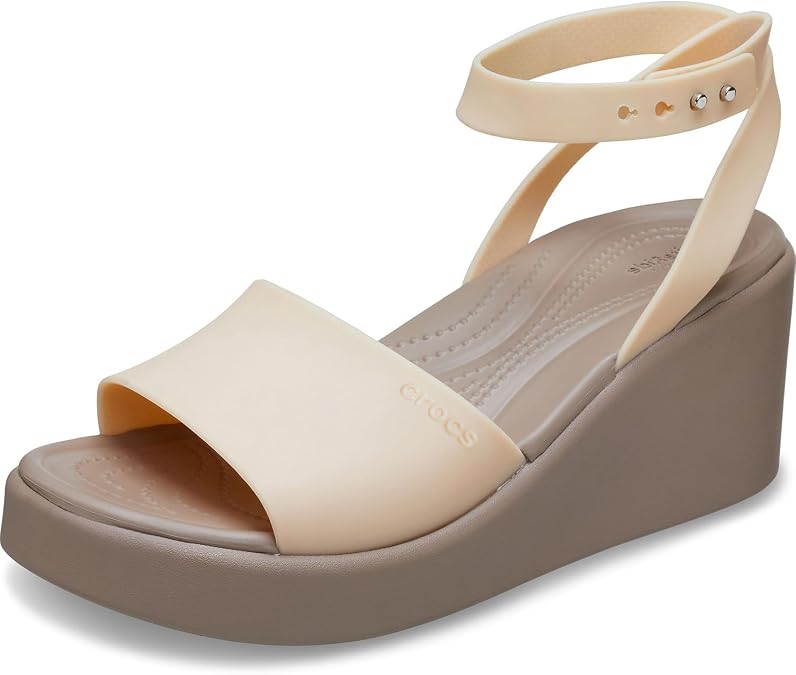 Crocs Women's Brooklyn Ankle Strap Wedge, Platform SandalsWedge Sandal