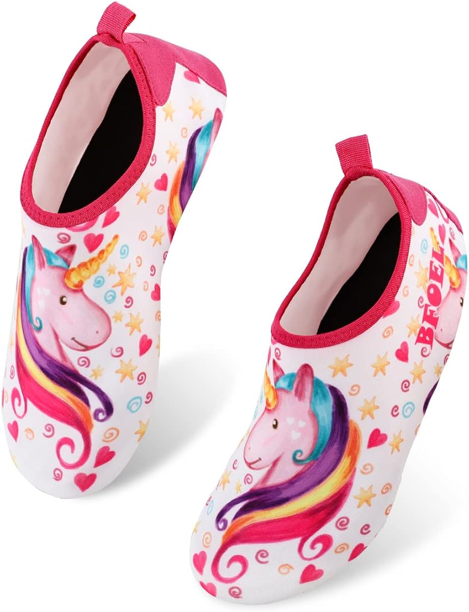 BFOEL Kids Water Shoes for Toddler Boys Girls Big Kids Water Shoes Swim Socks Quick Dry Non-Slip Water Beach Aqua Sports Shoes