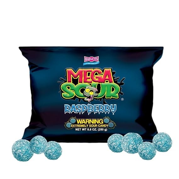 Barnetts Mega Sour Raspberry Fizz Candy 250g Handmade British Sweets