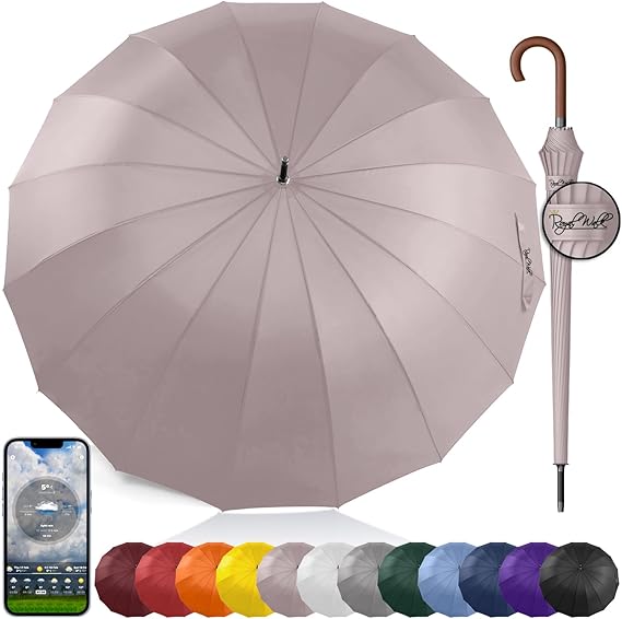 Royal Walk Large Umbrella Windproof Strong Big Golf for 2 Adults Men Women