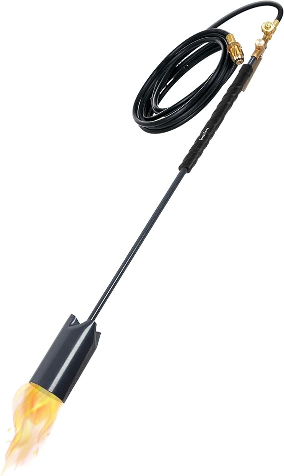 Ivation 500,00 BTU Propane Torch, Heavy Duty Weed Burner, Extra Long 10 Hose, Adjustable Flame Control & Flint Ignitor, Outdoor Weed Killer for Weeds, Snow Melting, Roofing, Roads & More