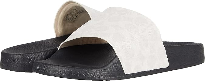 COACH Mens Signature Coated Canvas Pool Slide Sandal