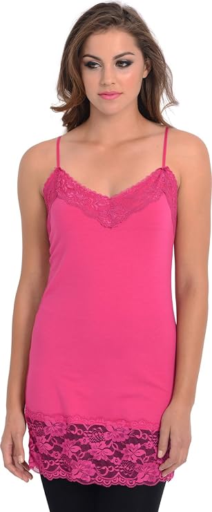 Lace Trim Long and Lean Cami Tank Top