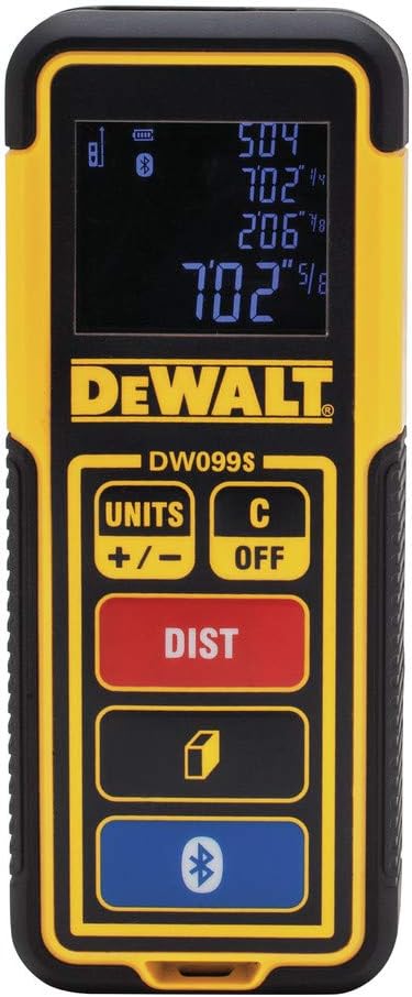 DEWALT Laser Measure ToolDistance Meter, 100-Feet with Bluetooth DW099S