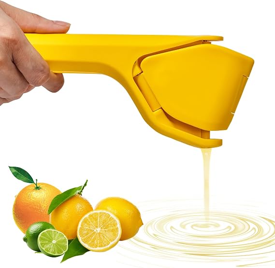 Manual Lemon Squeezer, Hand Lemon Squeezer, Durability and longevity, Easy to Use & Dishwasher Safe, Lemon Juicer, Citrus Juicer, Lemon Juicer Squeezer to Squeeze Lemons, Yellow, HomeyVenture