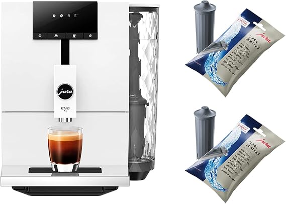 Jura ENA 4 Fully Automatic Nordic White Coffee Machine With 2 Smart Mini Walter Filters Set