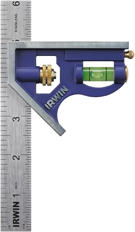 IRWIN Tools Combination Square, Metal-Body, 6-Inch (1794468), Blue