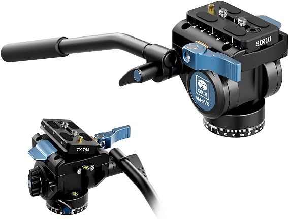 SIRUI Fluid Video Head AM-5V, Lightweight Tripod Head with Quick Release Plate for Video Camera