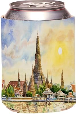 Sam Sandor - Wat Arun Temple at sunset in bangkok Thailand. Design - Can Hugger - Can Cooler - Beverage Insulator
