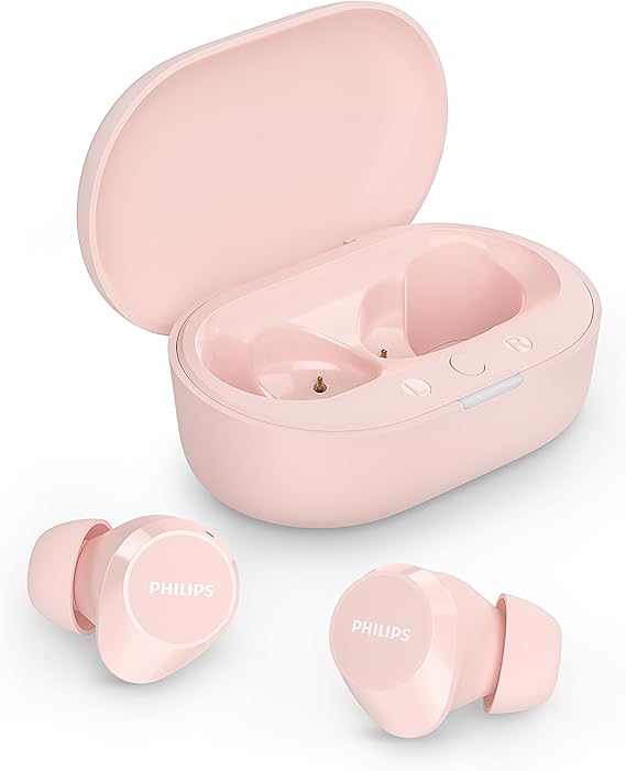 PHILIPS TAT1209PK True Wireless In Ear Bluetooth Headphones - Small Buds, Great Value, Natural Sound with Dynamic Bass, Clear Calls and Pocket-Sized Charging Case - Pink