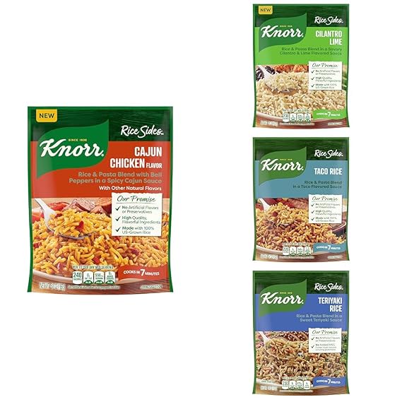 Knorr Rice Sides Collection for Flavorful Meals, Delicious & Quick, No Artificial Flavors, 5.4-5.8 oz 4 Count