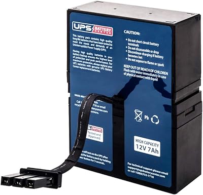 RBC32 Compatible Replacement Battery Cartridge for APC BR800, BR900, BR1000, BX1000, BX1200, SC1000 by UPSBatteryCenter