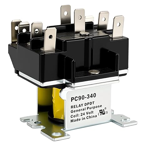 90340 General Purpose Switching Relay DPDT 24 Volt Coil Also for Honeywell | Outdoor Wood Furnace Boiler Relay Compatible with White Rodgers Emerson Supco Packard Mars Jard 90-340 R8222B1067 R8222D1014