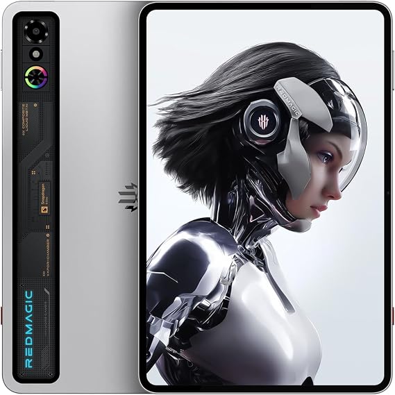 REDMAGIC Astra Gaming Tablet 9.06 Inch OLED Gaming Pad Snapdragon 8 Elite 12GB RAM + 256GB ROM 165Hz 2.4K Display 13MP + 9MP Camera Android 15 80W Fast Charger Cooling System Silver