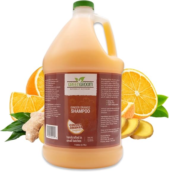 Green Groom Ginger Orange Aromatherapy Calming Dog Shampoo, 1 Gallon