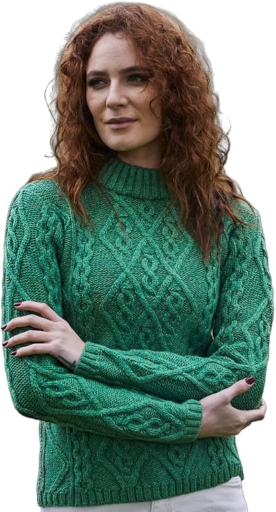 SAOL Wool Sweater for Women Ireland Cable Knitted Jumper