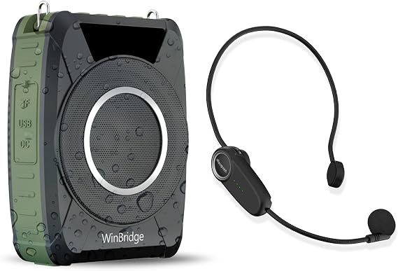 Waterproof Voice Amplifier with Wireless Microphone Headset M801 20W | Microphone with Speaker Portable Megaphone with Mic, Bluetooth Personal PA System for Teachers, Tour Guide, Singing, Elderly