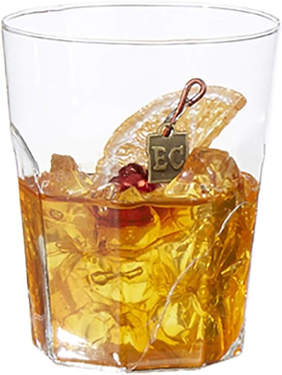 Raz Clear Old Fashioned Cocktail 3.5 inch Acrylic Decorative Christmas Ornament