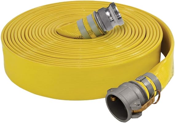 Blastline 2" Extra Heavy Duty Nitrile/PVC Layflat Discharge Hose Assembly, Part CxE Cam & Groove, Oil Resistant (25 Feet)