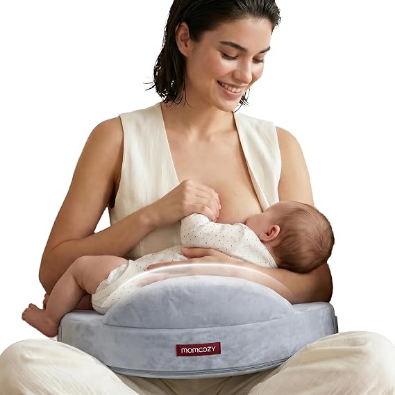 momcozy Memory Foam Nursing Pillow, High-Rebound Support, Grey