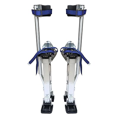 waltyotur 18-30 inch Drywall Stilts Grade Adjustable Auminum Tool Stilt for Painting or Cleaning - Silver