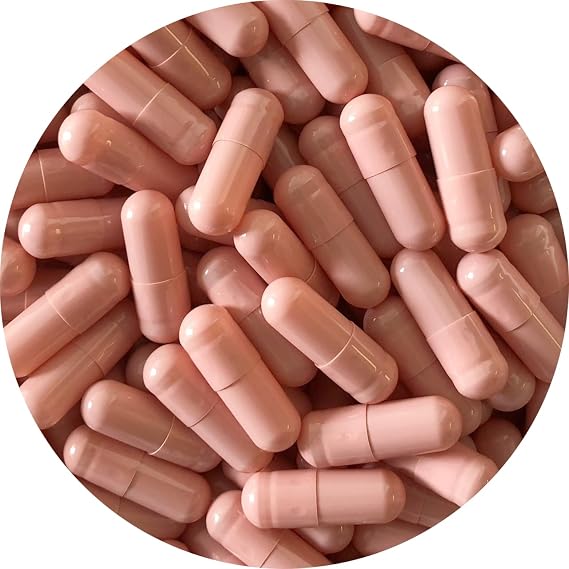 Size 00 Empty Flesh Pink Capsule, Gel Capsule, Empty Pill Capsules, Size 00 Gelatin Capsule, Coloured Capsule Flesh Pink, BSE, GMO Free, for Self Fill, DIY Capsule (100)
